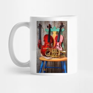 Violins And Trumpet On Chair Mug